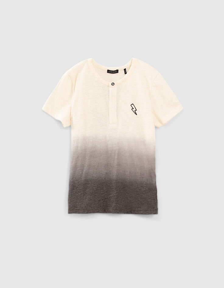 Ivoor T-shirt Tunesische kraag deep dye effect bio -1