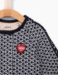 Veste blanc cassé jacquard navy bébé fille-4