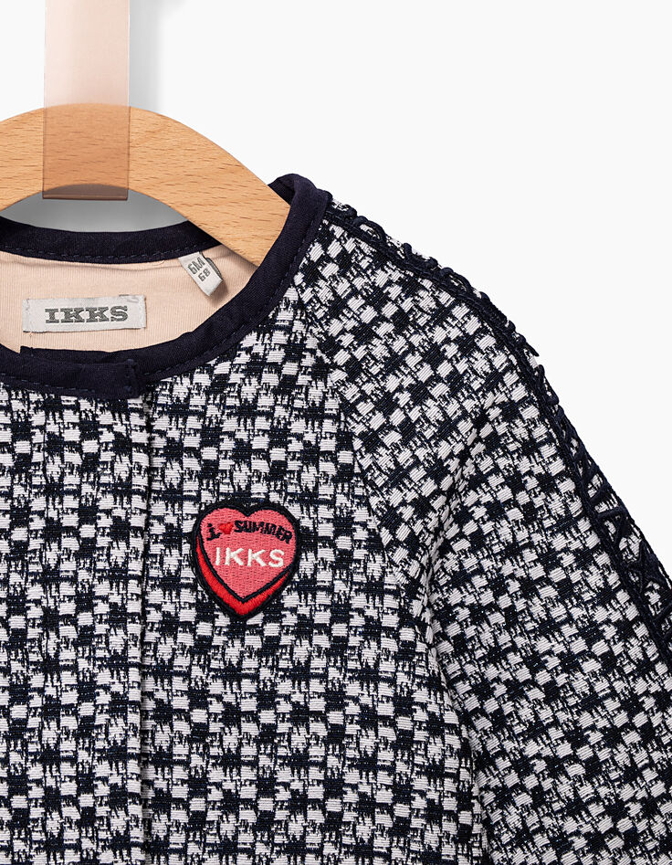 Veste blanc cassé jacquard navy bébé fille-4 Veste blanc cassé jacquard navy bébé fille-4