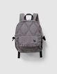 Girls’ black rucksack with ecru gingham, ruffled details-1
