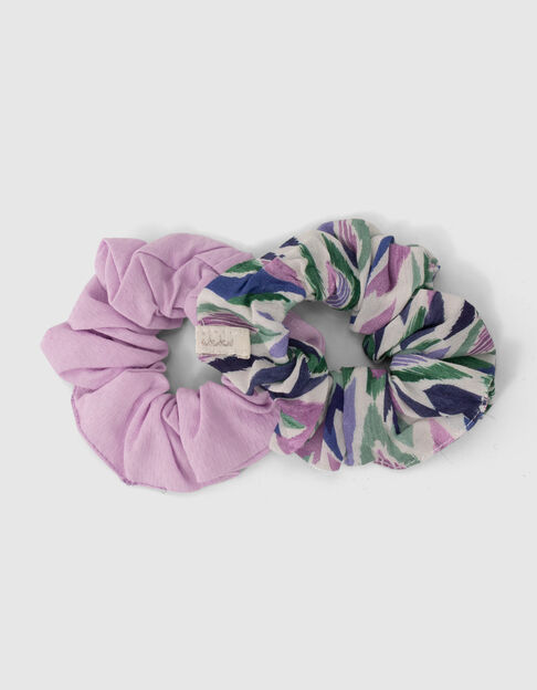 Mädchen-Haargummis in Parma und Rauten-Ikat-Print