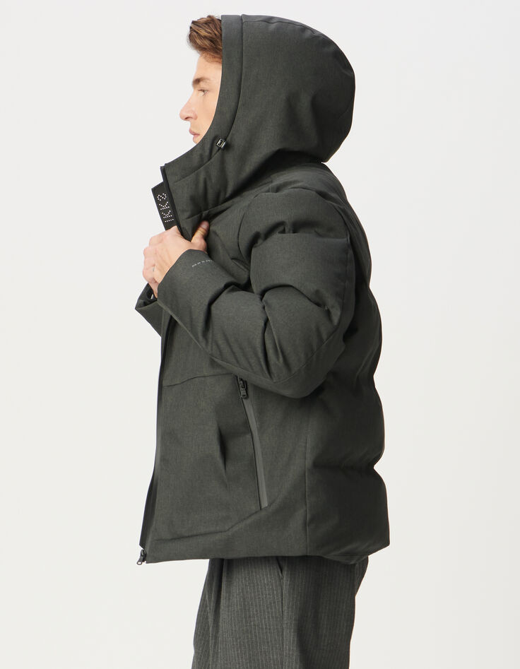 Grijze pufferjas WATERPROOF kap Heren-5