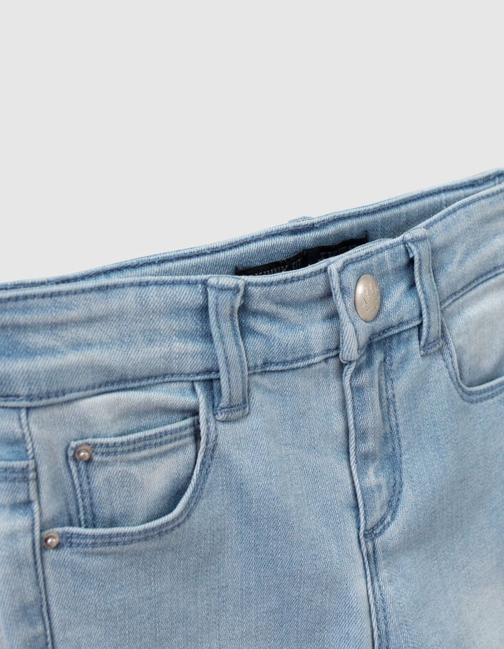 Hellblaue Skinny-Mädchenjeans mit gesticktem Gürtel - IKKS