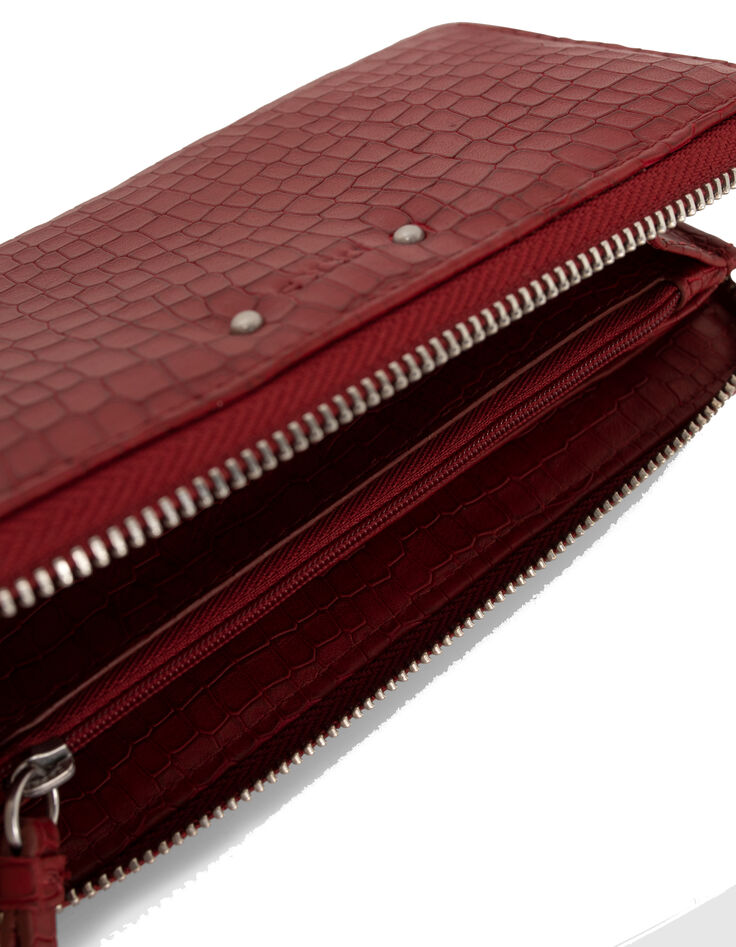 Cartera 1440 Compagnon cuero rojo cocodrilo mujer-6