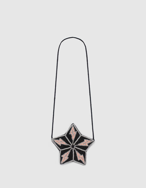 Girls’ black star-shape bag with bead embroidery