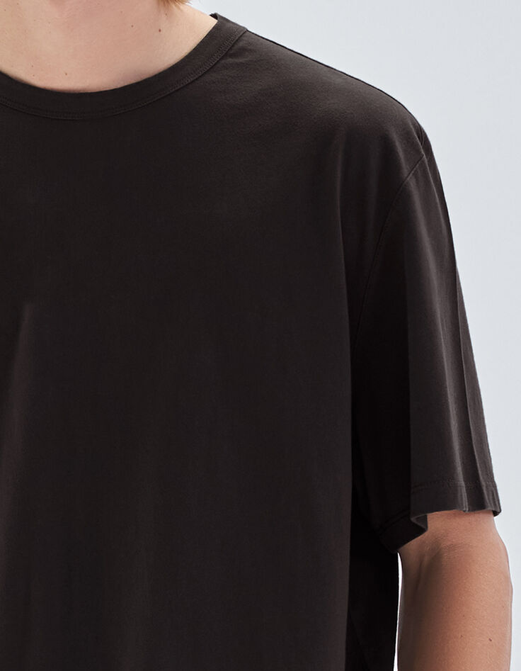 T-shirt dark choco bio Heren-5