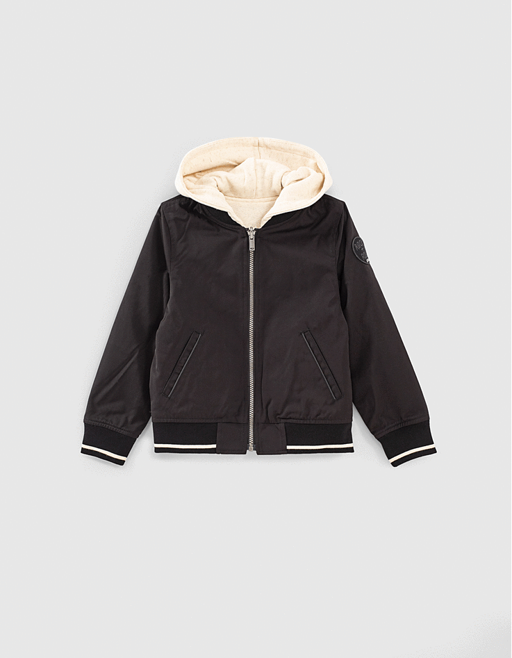 Boys’ black and ivory reversible jacket-1 Boys’ black and ivory reversible jacket-1