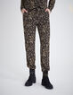 Women’s black fusain print flowing trousers-2