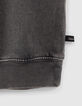 Robe sweat gris molleton d&eacute;lav&eacute; &agrave; message fille-2