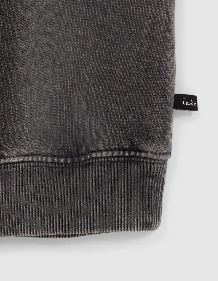 Graues Mädchensweatkleid mit Washed-Optik und Schriftzug - IKKS