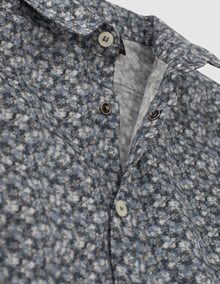Boys’ grey flowery Liberty fabric shirt-5