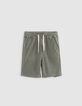 Khaki Jungenbermudas aus Frottee-5