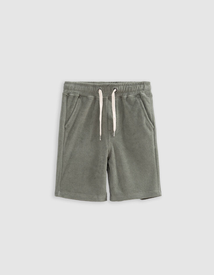 Khaki Jungenbermudas aus Frottee-5