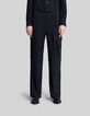Brede zwarte broek gerecycleerd met battle-model Dames-2