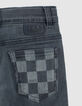 Jean skinny blue grey damier poche dos garçon-6