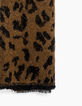 Echarpe mousseuse jacquard animalier camel femme-2