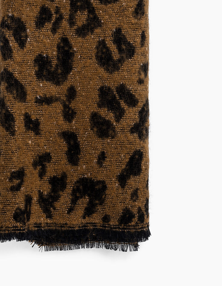Echarpe mousseuse jacquard animalier camel femme-2 Echarpe mousseuse jacquard animalier camel femme-2
