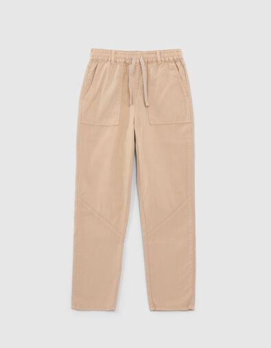 Beige Mädchenhose mit Gummizug am Bund - IKKS