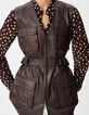 Bruin leren safari-jack met riem voor dames-6