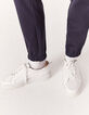 Men’s navy DRY FAST elasticated joggers with side piping-5