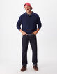Herenpolo met knoopsluiting in marineblauw-3