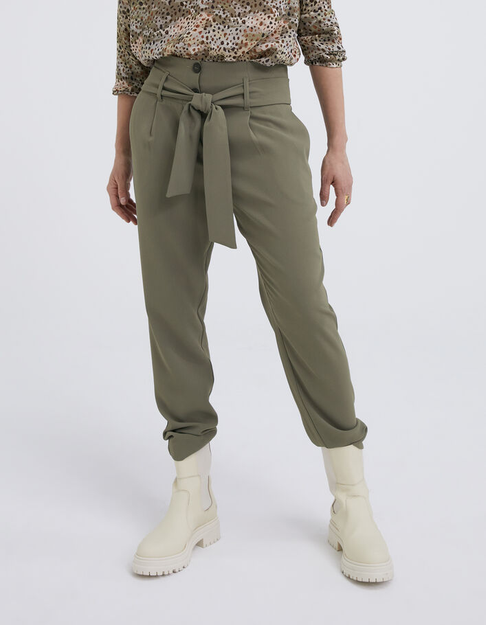 PANTALÓN CARGO PAPERBAG CINTURÓN - Khaki