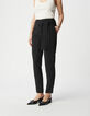 Women’s high-waisted black crêpe trousers-2