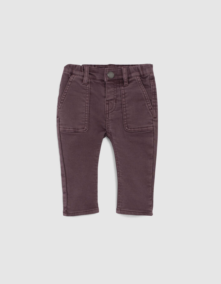 Dark purple jeans knitlooktricot babyjongens-2