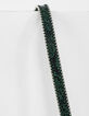 Grüner Ledergürtel mit Perlen-4