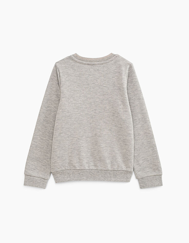Sudadera gris jaspeado medio bordado niña-4