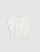 Tee-shirt blanc motif l&eacute;opard en transparence-5