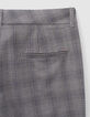 Pantalón slim gris Príncipe de Gales mujer-5