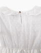 Girls' off-white dotted Swiss-style textured dress-7
