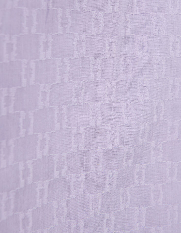 Lila M&auml;dchenkurzoverall mit Jacquard und R&uuml;schen-8