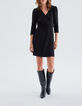 Robe noire jacquard motif python Femme-5