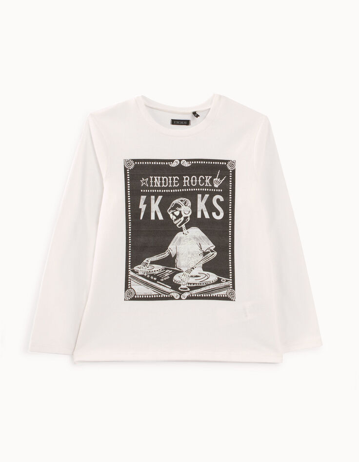 Boys' off-white glow-in-the-dark DJ-skeleton T-shirt-2