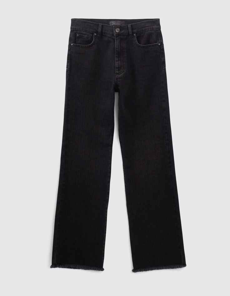 Jeans flare negros tobilleros Powerstretch Waterless mujer-1