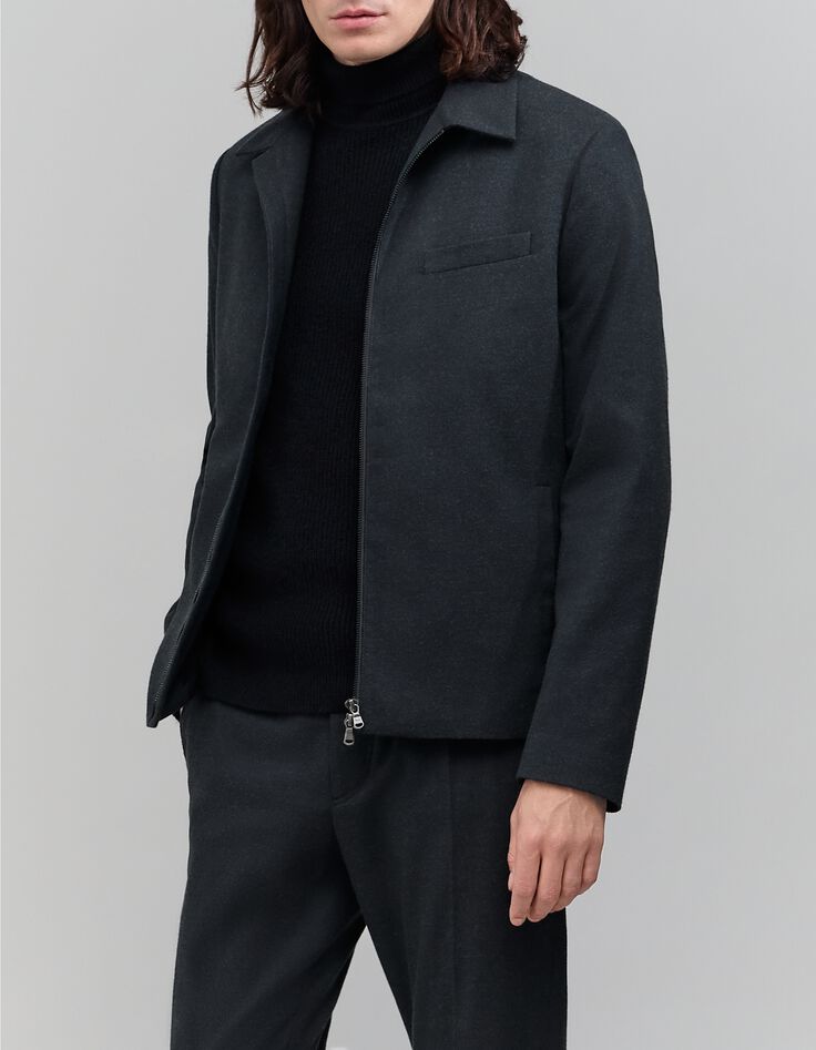 Chaqueta con cremallera antracita para hombre-4 Chaqueta con cremallera antracita para hombre-4