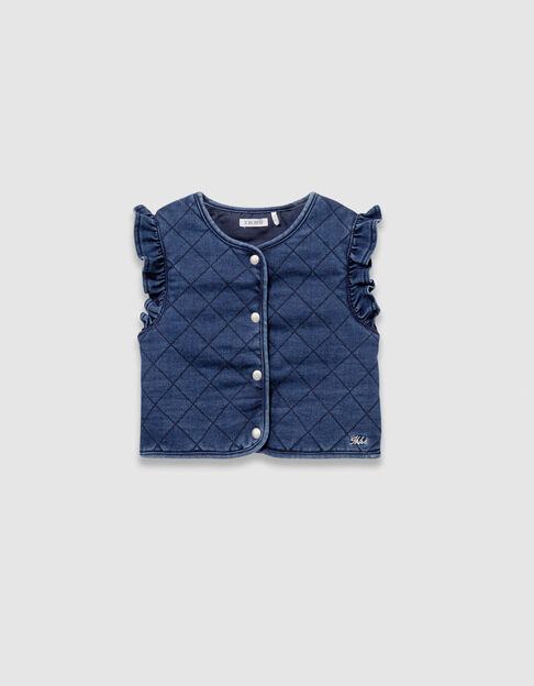 Marine vest doorstikt denim mouwloos meisjes - IKKS
