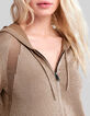 Damen-Strickcardigan in Camel Lurex Blumen-Ajours hinten-3
