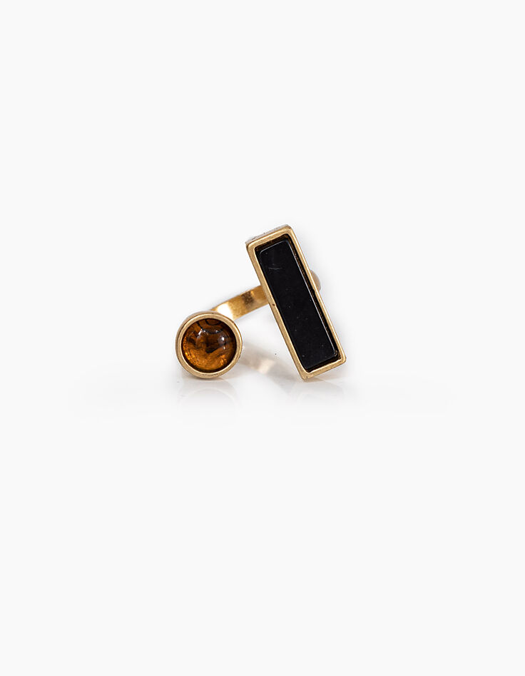 Anillo antik gold art déco rectángulo y redondo mujer-1