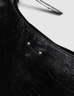 Sac demi-lune noir cuir glacé Allane Femme-5