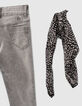 Grijze skinny jeans met grafische sjaal meisjes-4