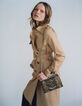 Damen-Tasche THE 1. SEASONALS Gold Leder gesteppt Python S-7