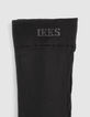 Anthrazitgraue Mädchenstrumpfhose mit Zierstrick-4
