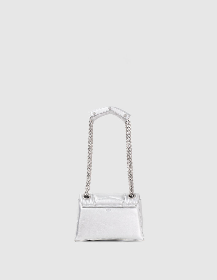Women’s silver metallic leather THE 1 glitter bag Size S - IKKS