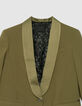 Women’s khaki recycled polyester crepe suit jacket-4