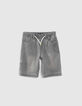 Bermuda en jean gris taille élastiquée garçon-1