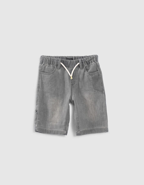Bermuda en jean gris taille élastiquée garçon