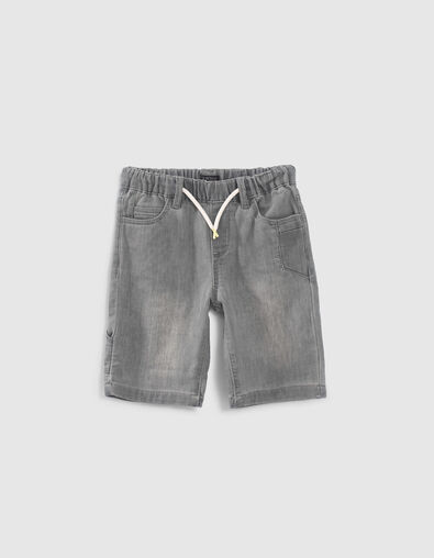Bermuda en jean gris taille élastiquée garçon - IKKS